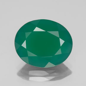 3.80カラットの天然グリーンアゲート（12.2×10.2 mm・透明）