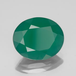 3.80カラットの天然グリーンアゲート（12.2×10.2 mm・透明）