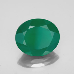 4.24カラットの天然グリーンアゲート（12.2×10.2 mm・透明）