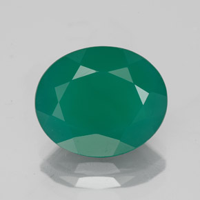 3.78カラットの天然グリーンアゲート（11.9×10 mm・透明）