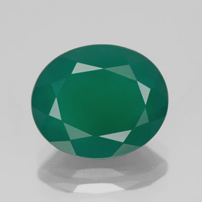 4.10カラットの天然グリーンアゲート（12.2×10.1 mm・透明）