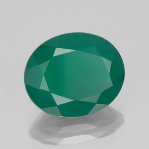 4.10カラットの天然グリーンアゲート（12.2×10.1 mm・透明）