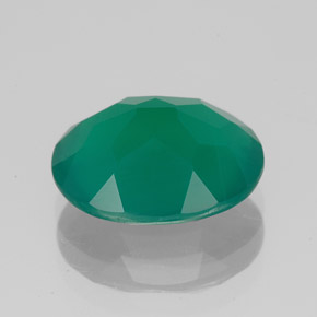 3.96カラットの天然グリーンアゲート（12.1×10 mm・透明）