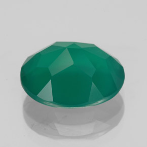 4.35カラットの天然グリーンアゲート（12.2×10.1 mm・透明）
