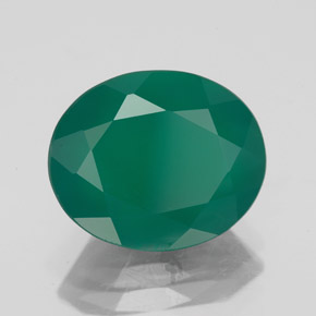 4.42カラットの天然グリーンアゲート（12.2×10 mm・透明）