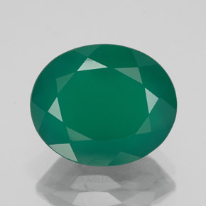 4.46カラットの天然グリーンアゲート（12.2×10.2 mm・透明）