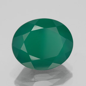 4.46カラットの天然グリーンアゲート（12.2×10.2 mm・透明）
