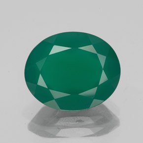 3.73カラットの天然グリーンアゲート（11.7×9.7 mm・透明）