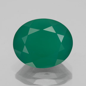 4.55カラットの天然グリーンアゲート（12.1×10 mm・透明）