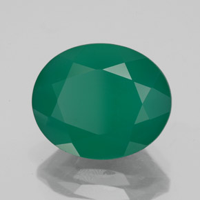 4.55カラットの天然グリーンアゲート（12.1×10 mm・透明）