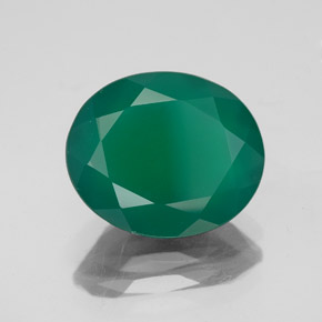 4.13カラットの天然グリーンアゲート（12.1×10 mm・透明）