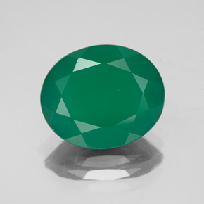 4.23カラットの天然グリーンアゲート（12.3×10.1 mm・透明）
