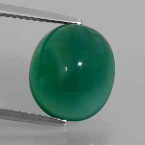 5.78カラットの天然グリーンアゲート（12.3×10.7 mm・オーバルカット）
