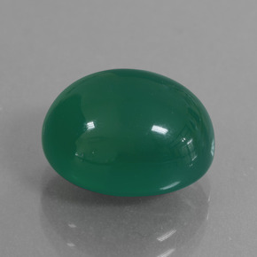 7.65カラットの天然ミディアムディープグリーンアゲート（12.9×10.6 mm・オーバルカット）