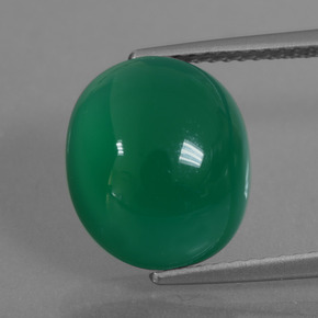 6.52カラットの天然グリーンアゲート（12.3×10.5 mm・オーバルカット）