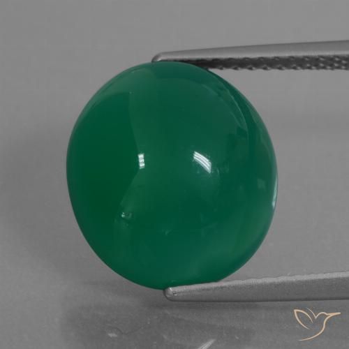 7.24ct 天然 フォレストグリーン 瑪瑙, 楕円形, 半透明