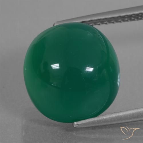 7.45ct 天然 フォレストグリーン 瑪瑙, 楕円形, 半透明