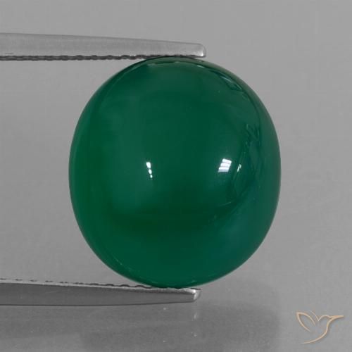 8.23ct 天然 フォレストグリーン 瑪瑙, 楕円形, 半透明
