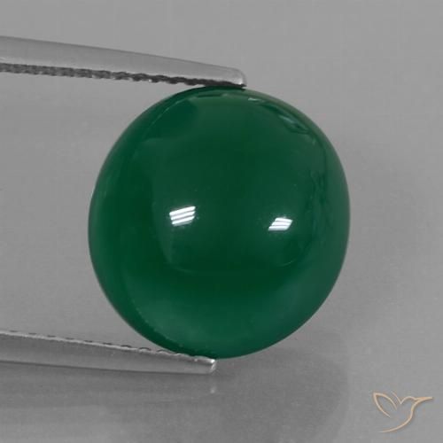 7.17ct 天然 グリーン 瑪瑙, 楕円形, 半透明