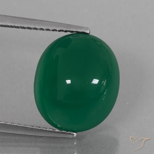7.44ct 天然 黄みがかったグリーン 瑪瑙, 楕円形, 半透明