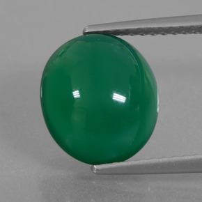 4.31カラットの天然グリーンアゲート（10.9×9.5 mm・オーバルカット）