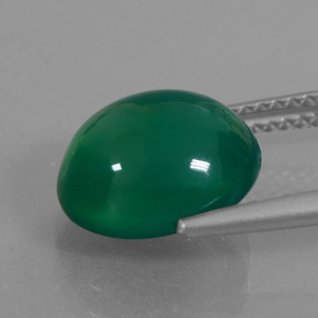 4.31カラットの天然グリーンアゲート（10.9×9.5 mm・オーバルカット）