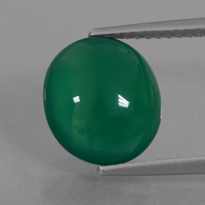 3.82カラットの天然フォレストグリーンアゲート（10.8×9.4 mm・オーバルカット）