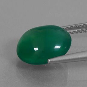 3.82カラットの天然フォレストグリーンアゲート（10.8×9.4 mm・オーバルカット）