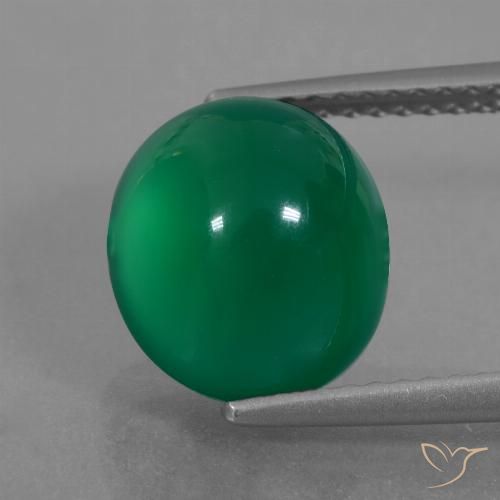 4.54ct 天然 ミディアムグリーン 瑪瑙, 楕円形, 半透明