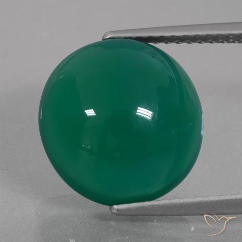 7.60ct 天然 ミディアムグリーン 瑪瑙, 楕円形, 半透明