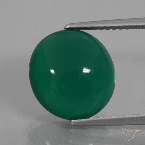 6.78ct 天然 フォレストグリーン 瑪瑙, 楕円形, 半透明