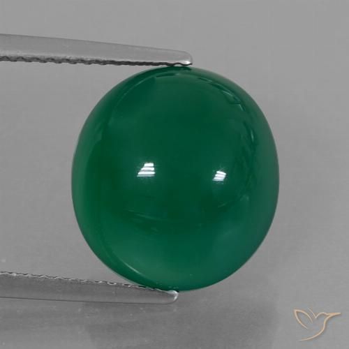 7.38ct 天然 黄みがかったグリーン 瑪瑙, 楕円形, 半透明
