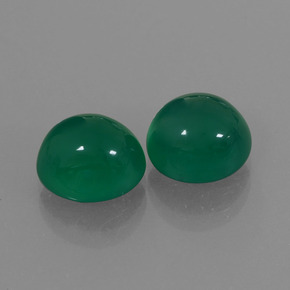 カラットの天然グリーンアゲート（8.9×8.3 mm・オーバルカット）