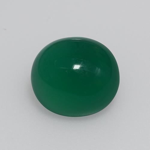 3.81カラットの天然フォレストグリーンアゲート（10.5×9.5 mm・オーバルカット）