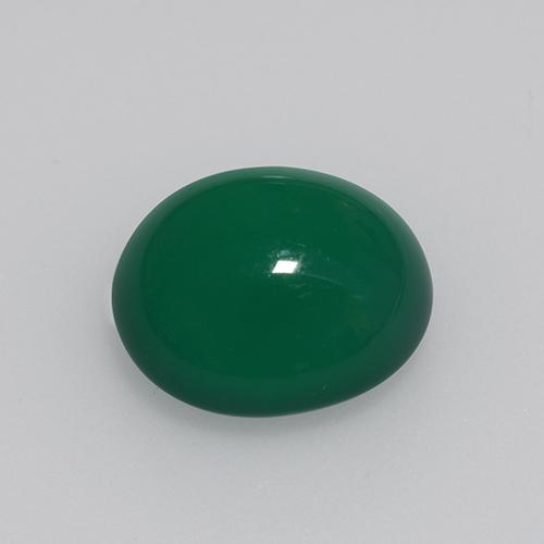 3.81カラットの天然フォレストグリーンアゲート（10.5×9.5 mm・オーバルカット）