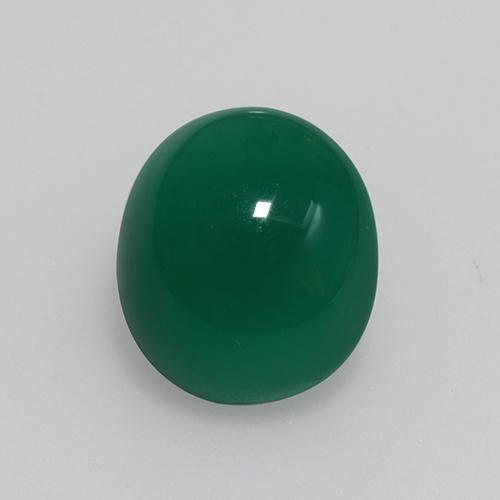 3.81カラットの天然フォレストグリーンアゲート（10.5×9.5 mm・オーバルカット）