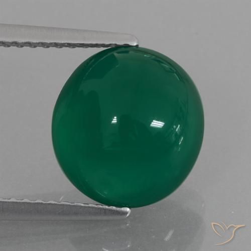 4.34ct 天然 フォレストグリーン 瑪瑙, 楕円形, 半透明