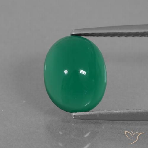 2.33ct 天然 パイングリーン 瑪瑙, 楕円形, 半透明