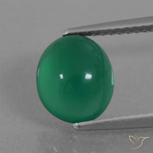 2.63ct 天然 ウォームグリーン 瑪瑙, 楕円形, 半透明