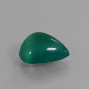 5.89カラットの天然グリーンアゲート（13.2×11.5 mm・洋梨の形）