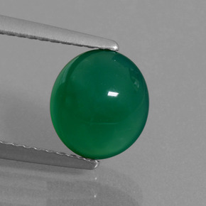 2.12カラットの天然フォレストグリーンアゲート（8.4×7.7 mm・オーバルカット）