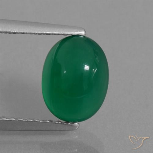 2.24ct 天然 フォレストグリーン 瑪瑙, 楕円形, 半透明