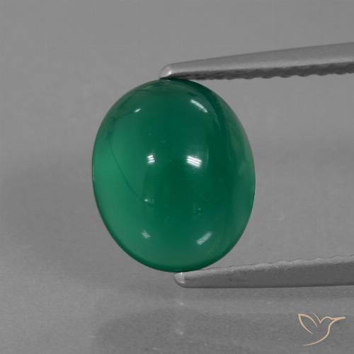 2.40ct 天然 フォレストグリーン 瑪瑙, 楕円形, 半透明