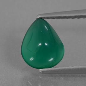 1.57カラットの天然フォレストグリーンアゲート（8×6.8 mm・洋梨の形）