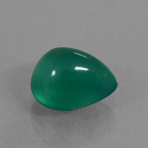 1.57カラットの天然フォレストグリーンアゲート（8×6.8 mm・洋梨の形）