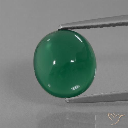 2.77ct 天然 フォレストグリーン 瑪瑙, 楕円形, 半透明