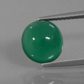 2.54カラットの天然グリーンアゲート（9×8.5 mm・オーバルカット）