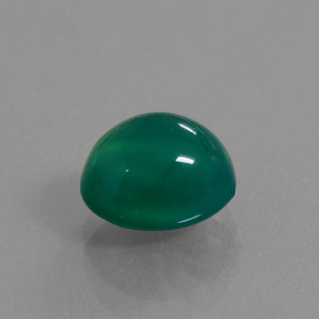 2.42カラットの天然ミディアムダークグリーンアゲート（8.5×7.6 mm・オーバルカット）