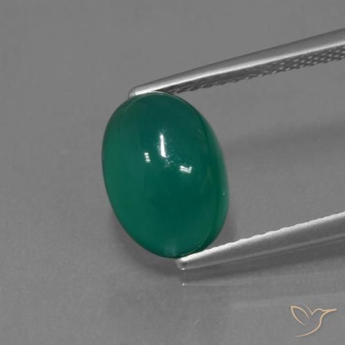 2.97カラットの天然クールグリーンアゲート（10.2×7.3 mm・オーバルカット）