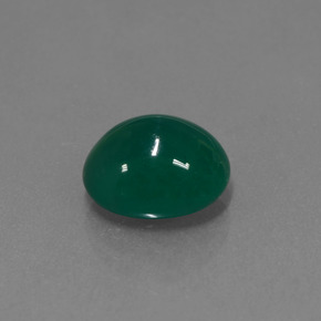 2.81カラットの天然ミディアムダークグリーンアゲート（9.7×8.2 mm・オーバルカット）